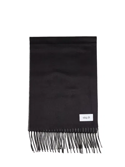 D 4.0 Silk-cashmere Fringed Scarf In Black