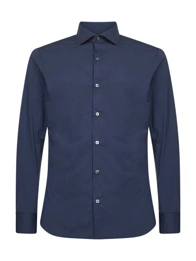 D 4.0 Stretch Jersey Shirt In Blue