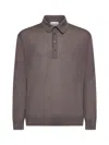 D 4.0 Taupe Virgin Wool Knit Polo Shirt In Brown