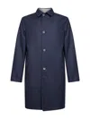 D 4.0 Two-tone Reversible Single-breasted Coat In Blue