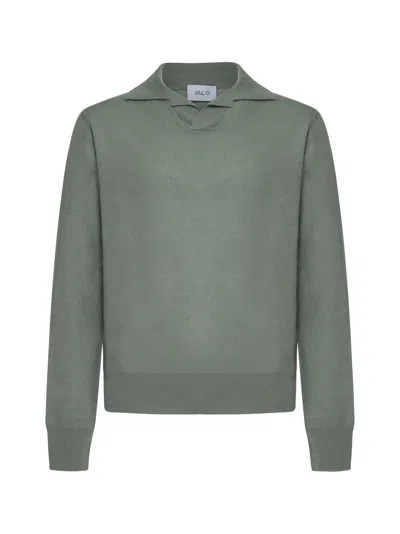 D 4.0 V-neck Ribbed-cuff Polo Shirt In Green