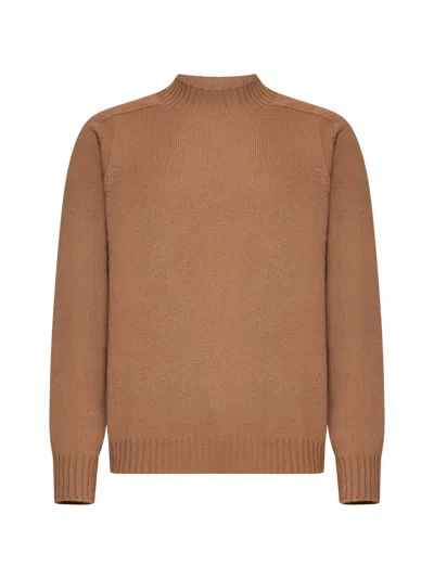 D 4.0 Virgin Wool Crew Neck Sweater In Brown
