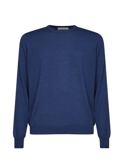 D 4.0 Virgin Wool Crewneck Sweater In Blue