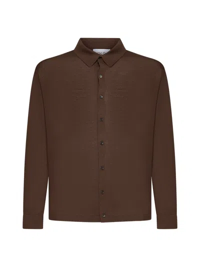 D 4.0 Virgin Wool Knit Shirt In Brown