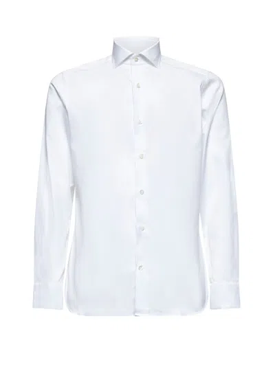 D 4.0 White Cotton Classic Shirt