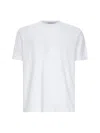 D 4.0 White Cotton Jersey Crewneck T-shirt In Multicolor