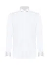 D 4.0 White Cotton Wing Collar Shirt In White