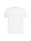 D 4.0 White Cotton Jersey Crewneck T-shirt