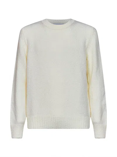 D 4.0 White Virgin Wool Bouclé Sweater