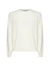 D 4.0 White Wool And Cashmere Blend Crewneck Sweater In White