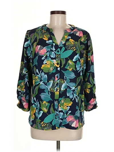 Pre-owned D&co. 3/4 Sleeve Blouse In Blue