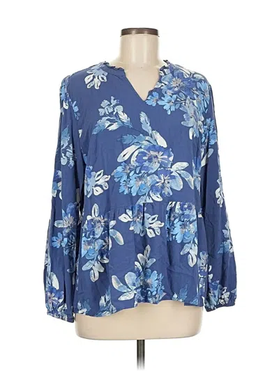 Pre-owned D&co. 3/4 Sleeve Blouse In Blue