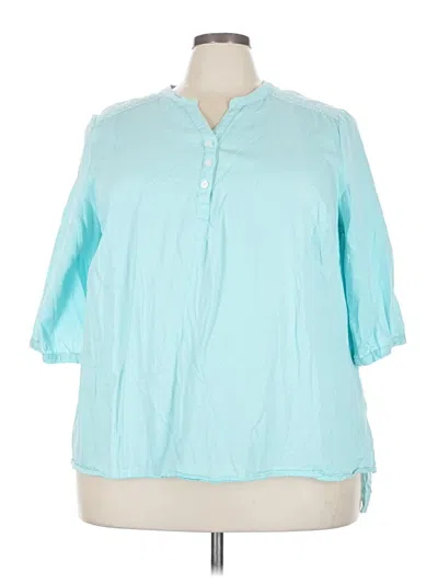 Pre-owned D&co. 3/4 Sleeve Blouse In Blue
