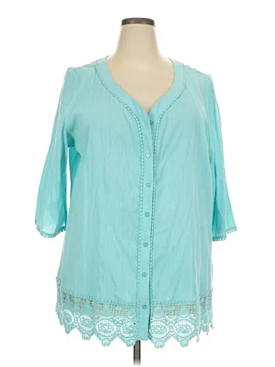 Pre-owned D&co. 3/4 Sleeve Blouse In Blue