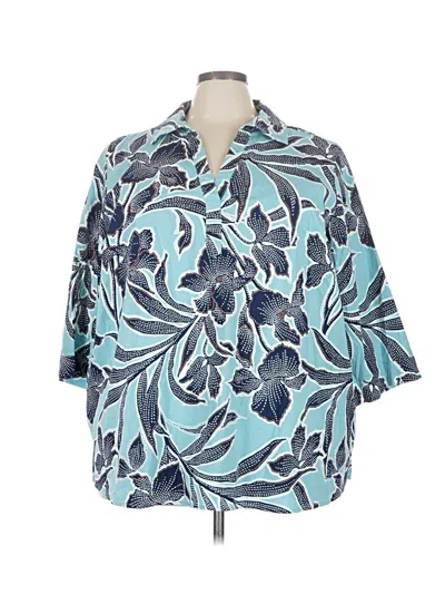 Pre-owned D&co. 3/4 Sleeve Blouse In Blue