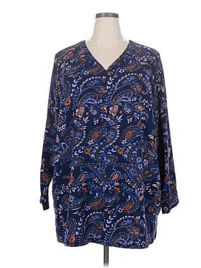 Pre-owned D&co. 3/4 Sleeve Blouse In Blue