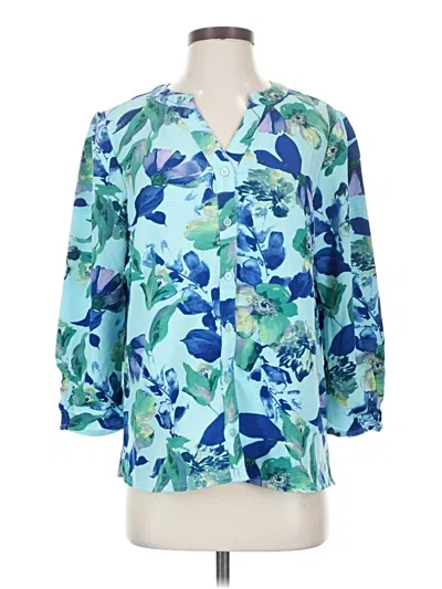 Pre-owned D&co. 3/4 Sleeve Blouse In Blue