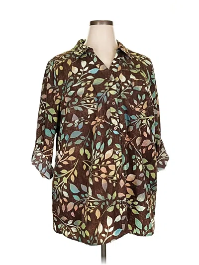 Pre-owned D&co. 3/4 Sleeve Blouse In Brown