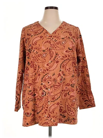 Pre-owned D&co. 3/4 Sleeve Blouse In Brown