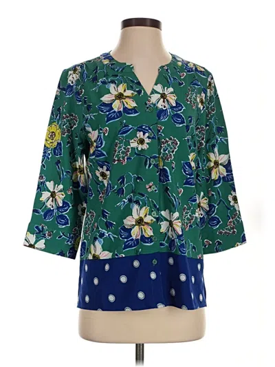 Pre-owned D&co. 3/4 Sleeve Blouse In Green