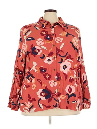 Pre-owned D&co. 3/4 Sleeve Blouse In Orange