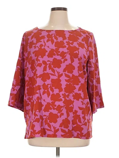 Pre-owned D&co. 3/4 Sleeve Blouse In Pink