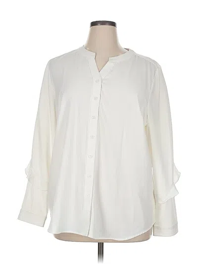 Pre-owned D&co. 3/4 Sleeve Blouse In White