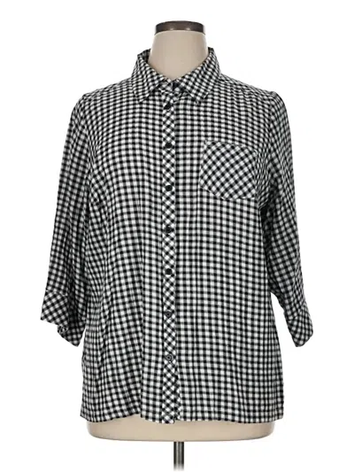 Pre-owned D&co. 3/4 Sleeve Button Down Shirt In Gray
