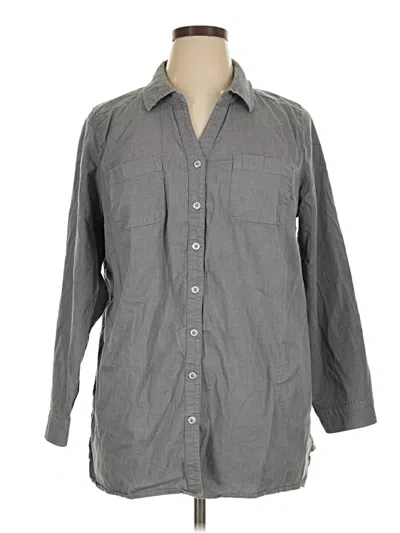 Pre-owned D&co. 3/4 Sleeve Button Down Shirt In Gray