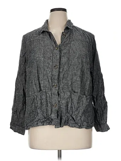 Pre-owned D&co. 3/4 Sleeve Button Down Shirt In Gray