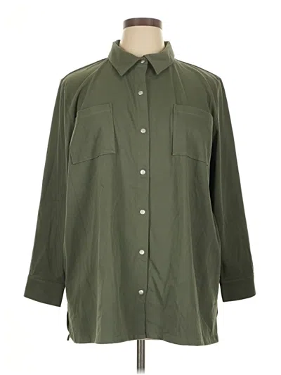 Pre-owned D&co. 3/4 Sleeve Button Down Shirt In Green