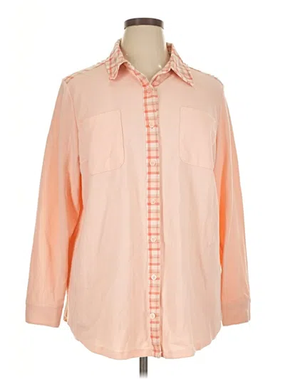 Pre-owned D&co. 3/4 Sleeve Button Down Shirt In Orange