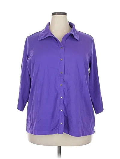 Pre-owned D&co. 3/4 Sleeve Button Down Shirt In Purple