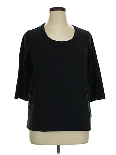 Pre-owned D&co. 3/4 Sleeve Top Black Boatneck Tops