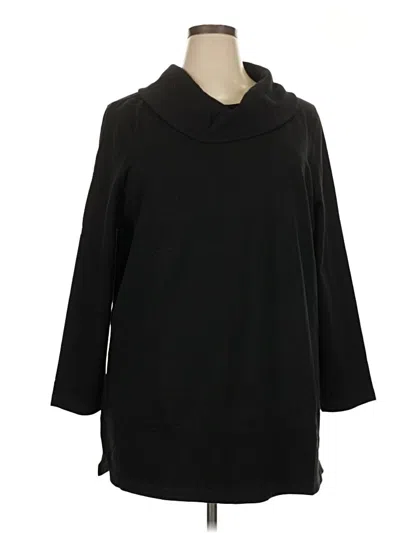 Pre-owned D&co. 3/4 Sleeve Top Black Cowl Neck Tops