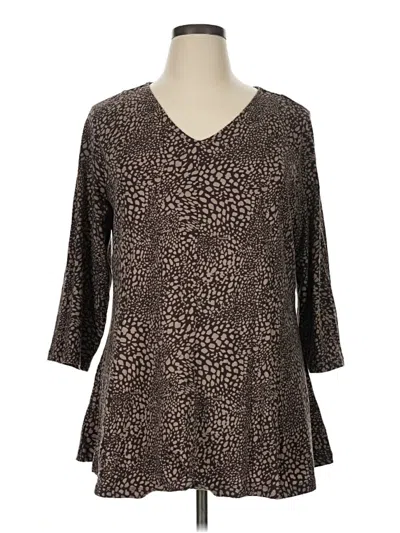 Pre-owned D&co. 3/4 Sleeve T-shirt In Brown