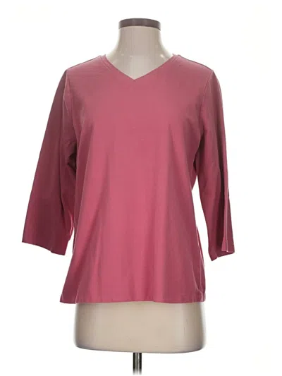 Pre-owned D&co. 3/4 Sleeve T-shirt In Burgundy