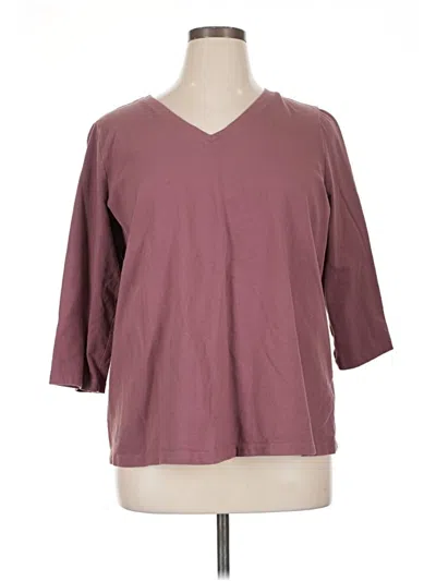 Pre-owned D&co. 3/4 Sleeve T-shirt In Burgundy