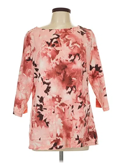 Pre-owned D&co. 3/4 Sleeve T-shirt In Pink