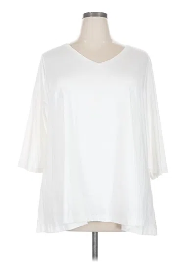 Pre-owned D&co. 3/4 Sleeve T-shirt In White