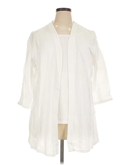 Pre-owned D&co. Cardigan Sweater In White