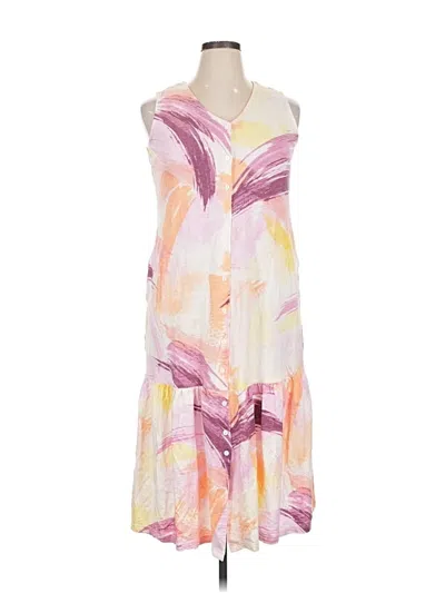 Pre-owned D&co. Casual Dress In White