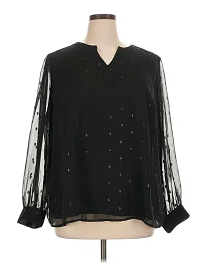 Pre-owned D&co. Long Sleeve Blouse In Black