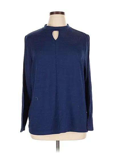 Pre-owned D&co. Long Sleeve Blouse In Blue