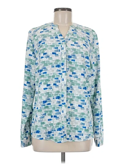 Pre-owned D&co. Long Sleeve Blouse In Blue