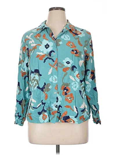 Pre-owned D&co. Long Sleeve Blouse In Blue