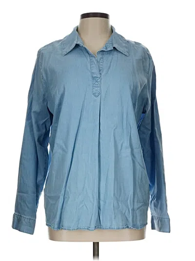 Pre-owned D&co. Long Sleeve Blouse In Blue