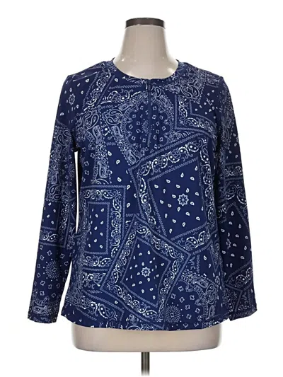 Pre-owned D&co. Long Sleeve Blouse In Blue