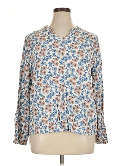 Pre-owned D&co. Long Sleeve Blouse In Blue
