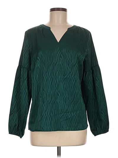 Pre-owned D&co. Long Sleeve Blouse In Green